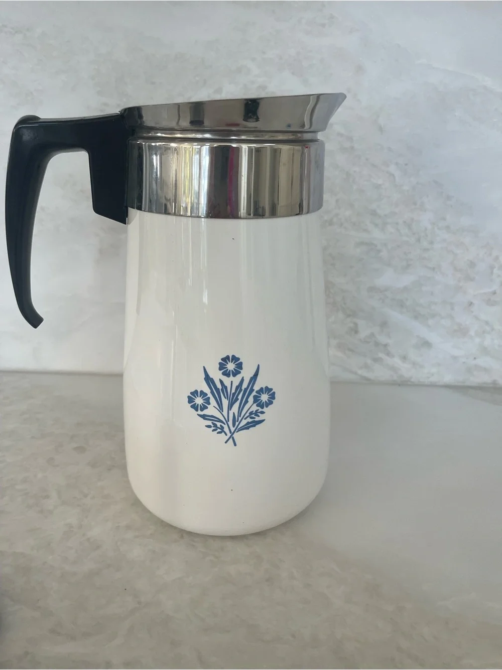 ☕️Corningware Vintage Cornflower Print Stovetop Coffee Percolator 9cup